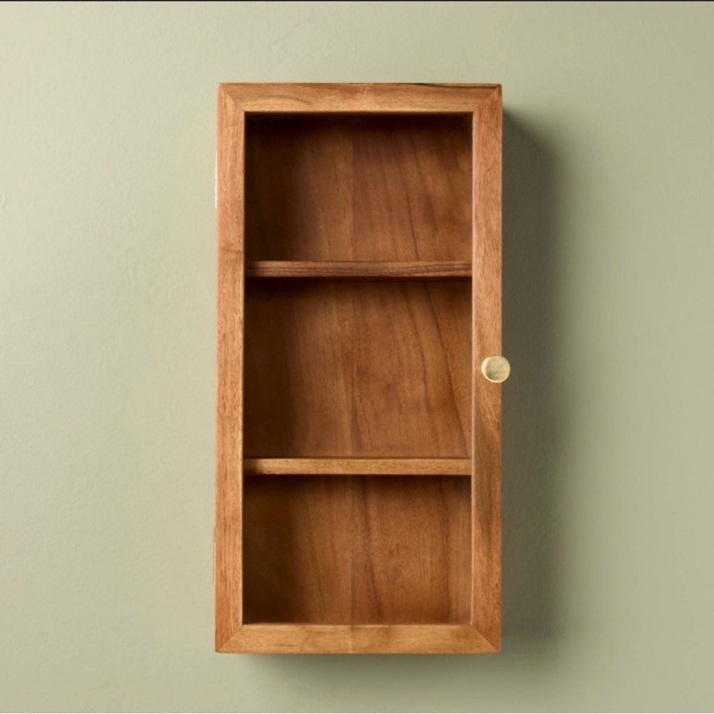 Hearth & Hand™ Magnolia Wooden Glass Door Wall Mounted Wood Display Box Shelf